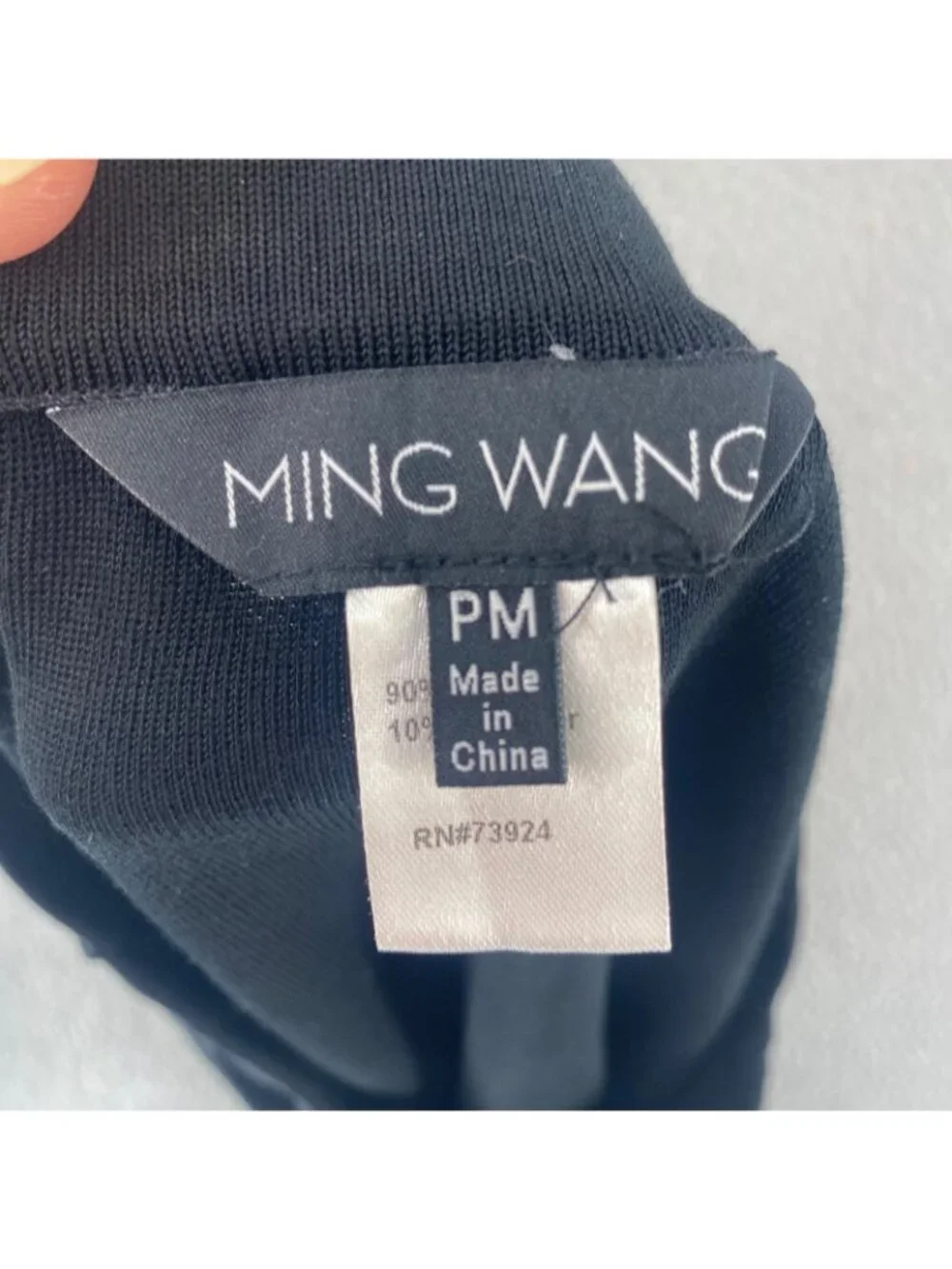 Ming Wang Skirt Womens Medium Petite Black Pull On Stretch Knee Length Straight